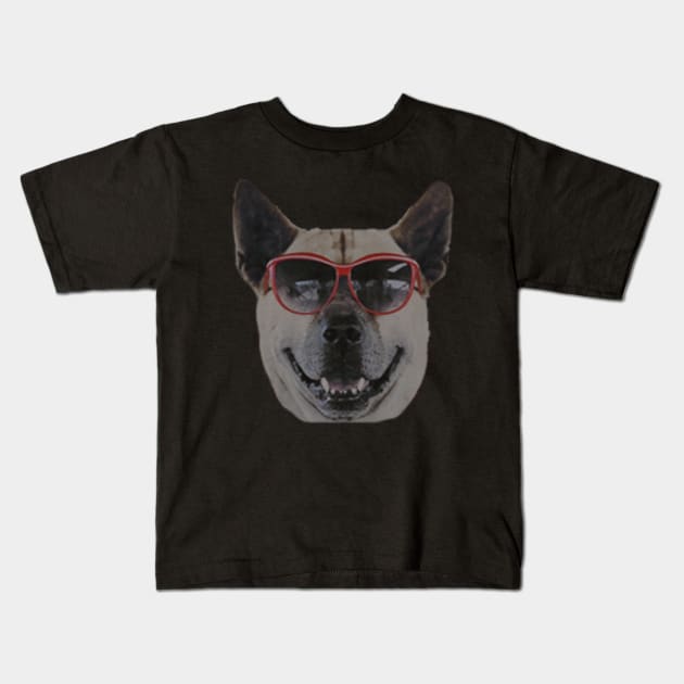 Dog wearing glasses Kids T-Shirt by nvd203